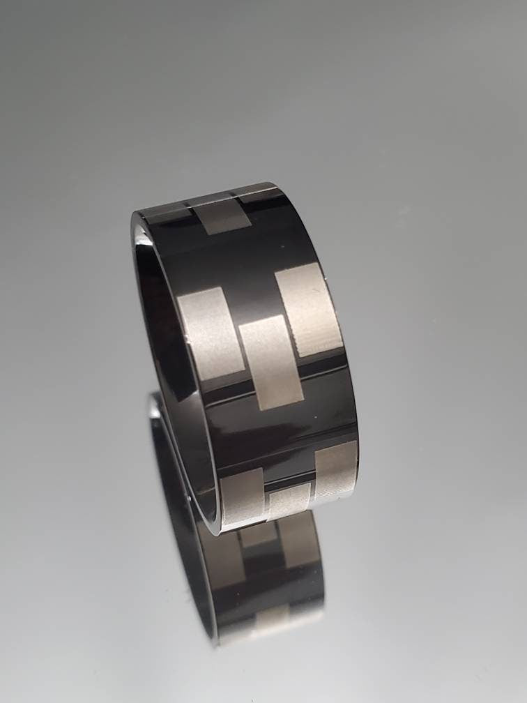 Black 3 Square Print Band