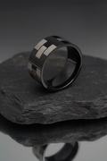 Black 3 Square Print Band