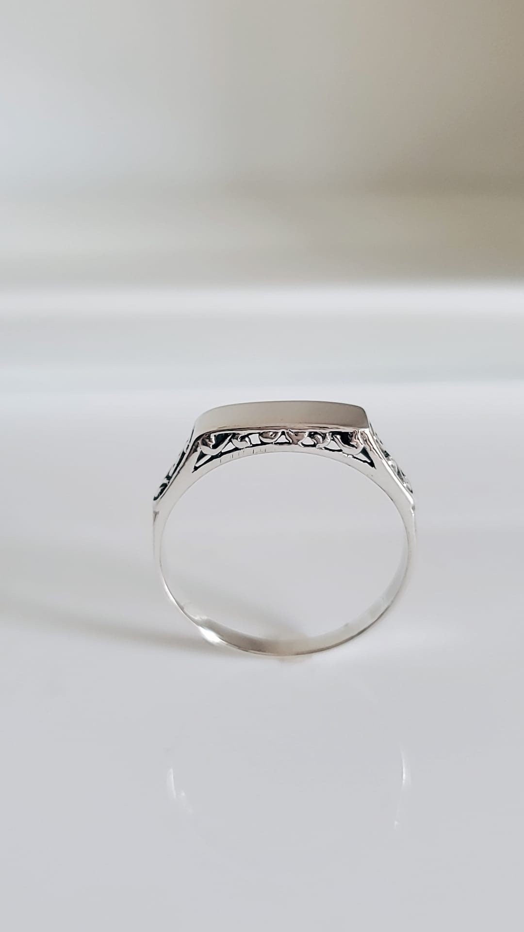 Oxidized Sterling Silver Design Ring