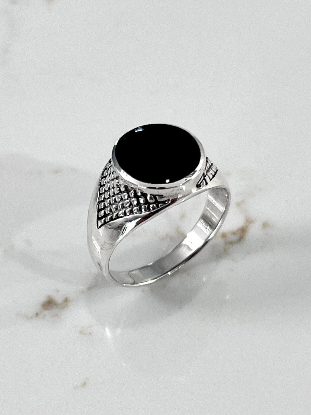 Black Onyx Men's Signet Ring – Sterling Silver