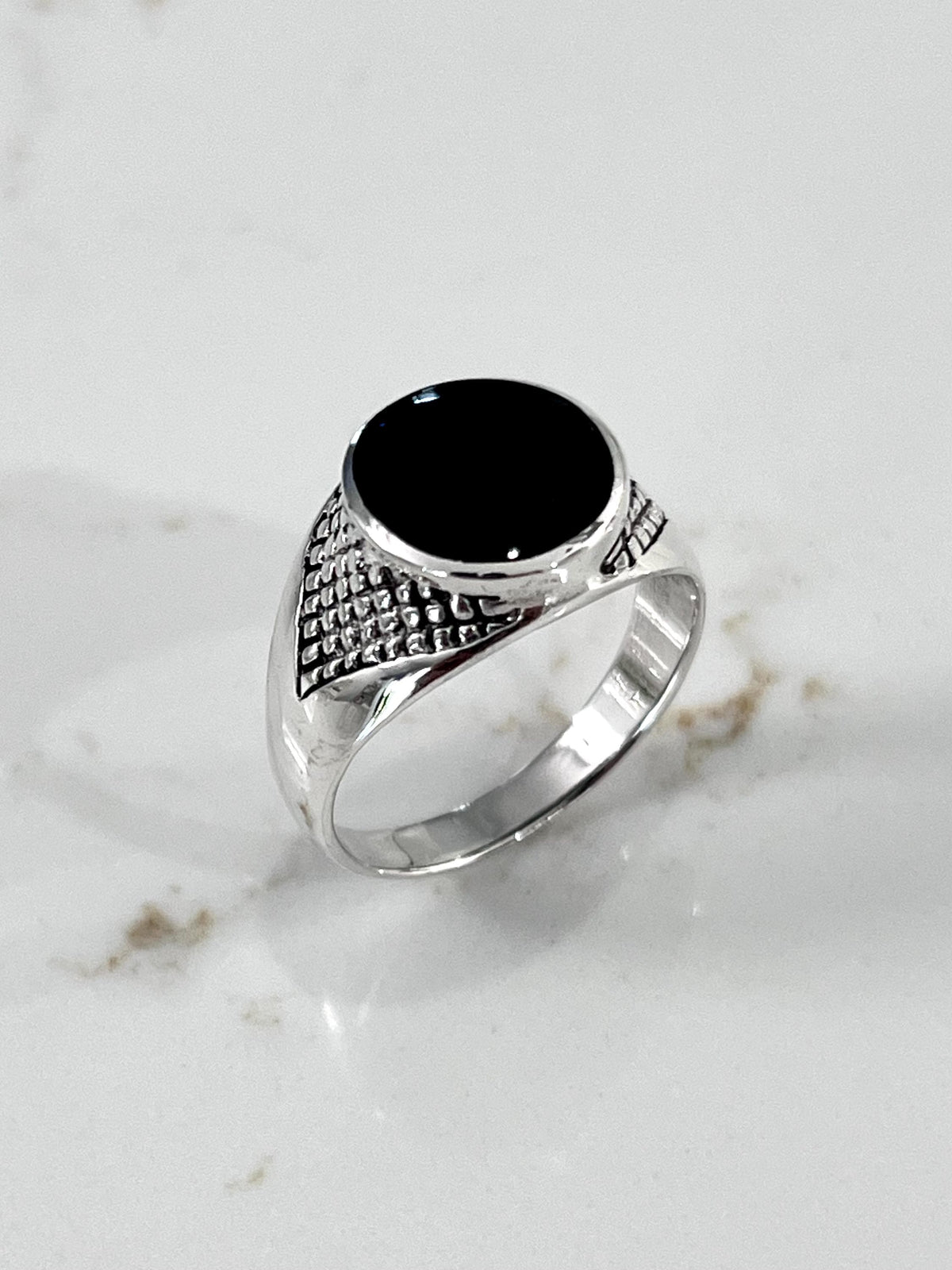 Black Onyx Men's Signet Ring – Sterling Silver