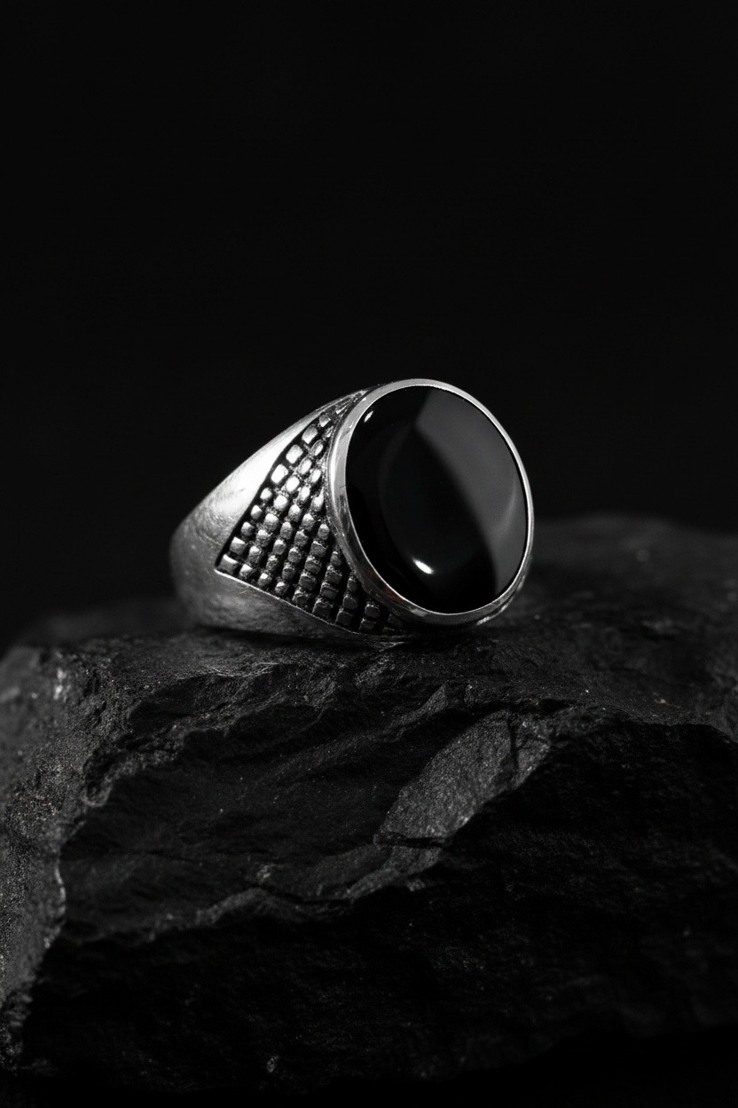 Black Onyx Men's Signet Ring – Sterling Silver