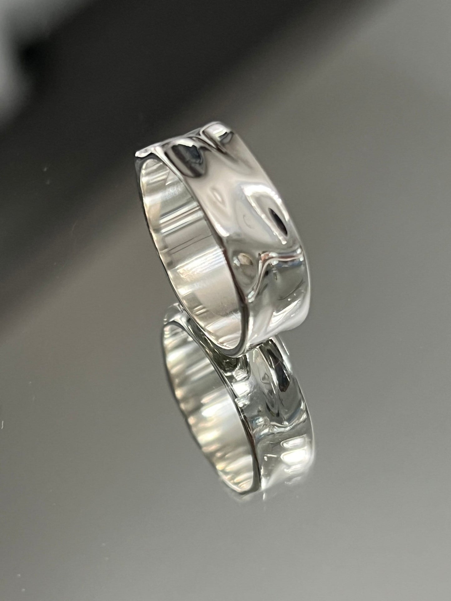 Hammer Double Crown Heart Sterling Silver Men's Ring