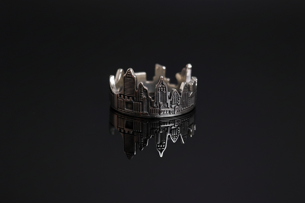 Skyline Men's Ring – Sterling Silver with 12mm Band Width