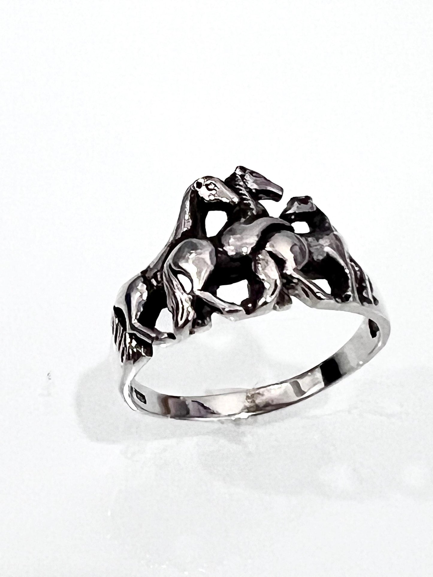 Sterling Silver Horse Ring: Equestrian Jewelry Gift