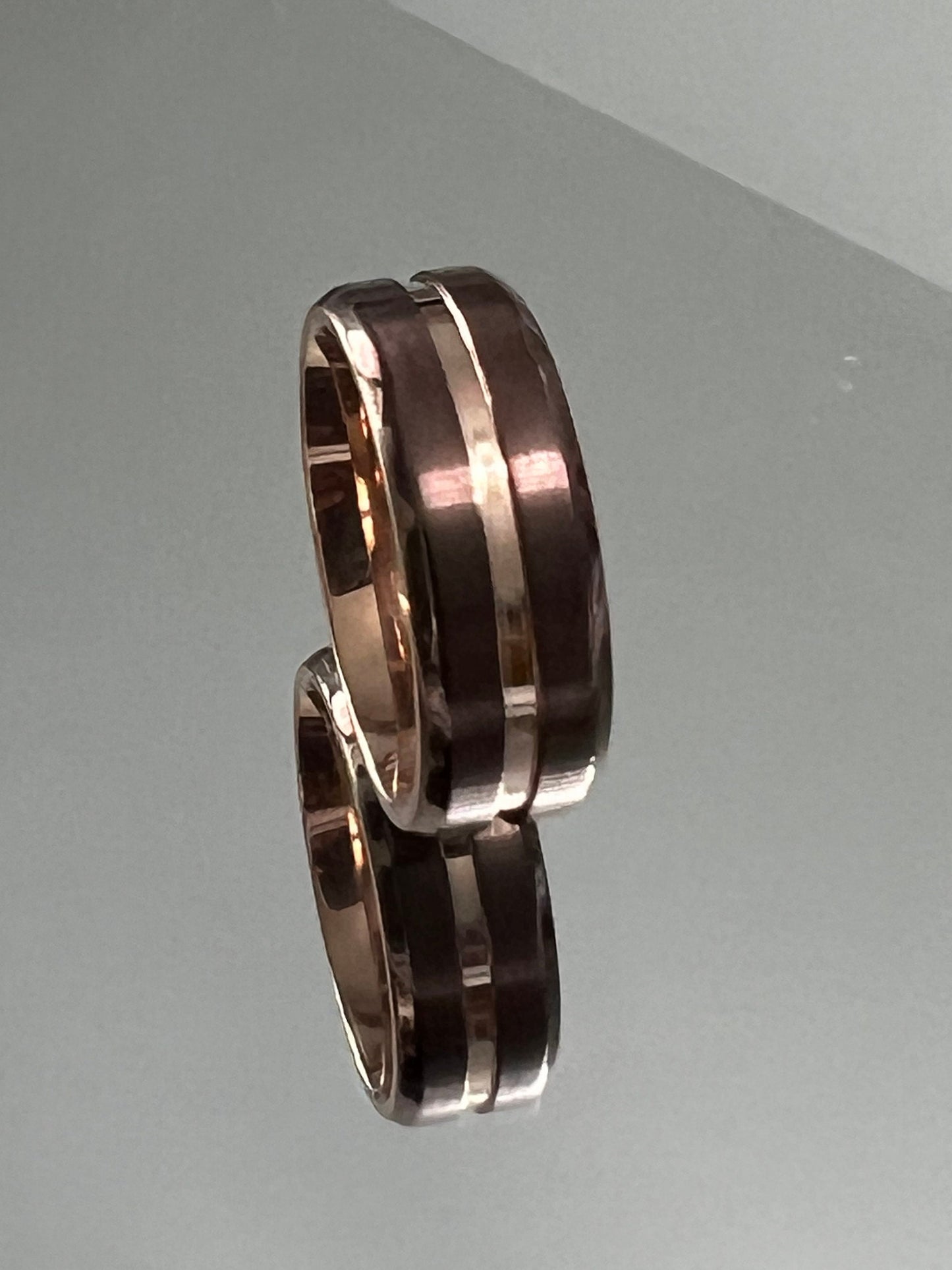 Rose Gold Titanium 8mm Men's Ring