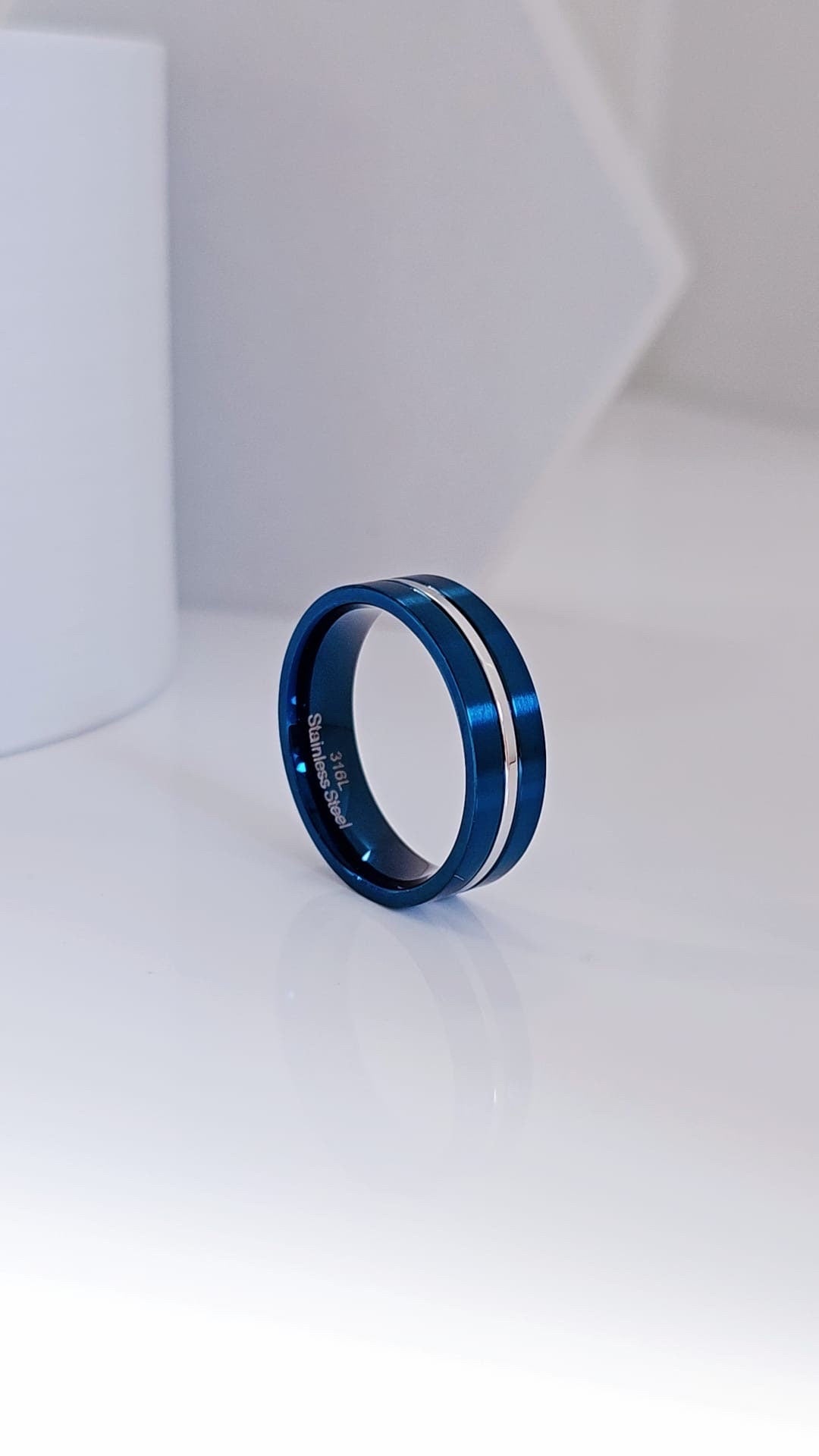 Blue/Silver Stainless Steel Band