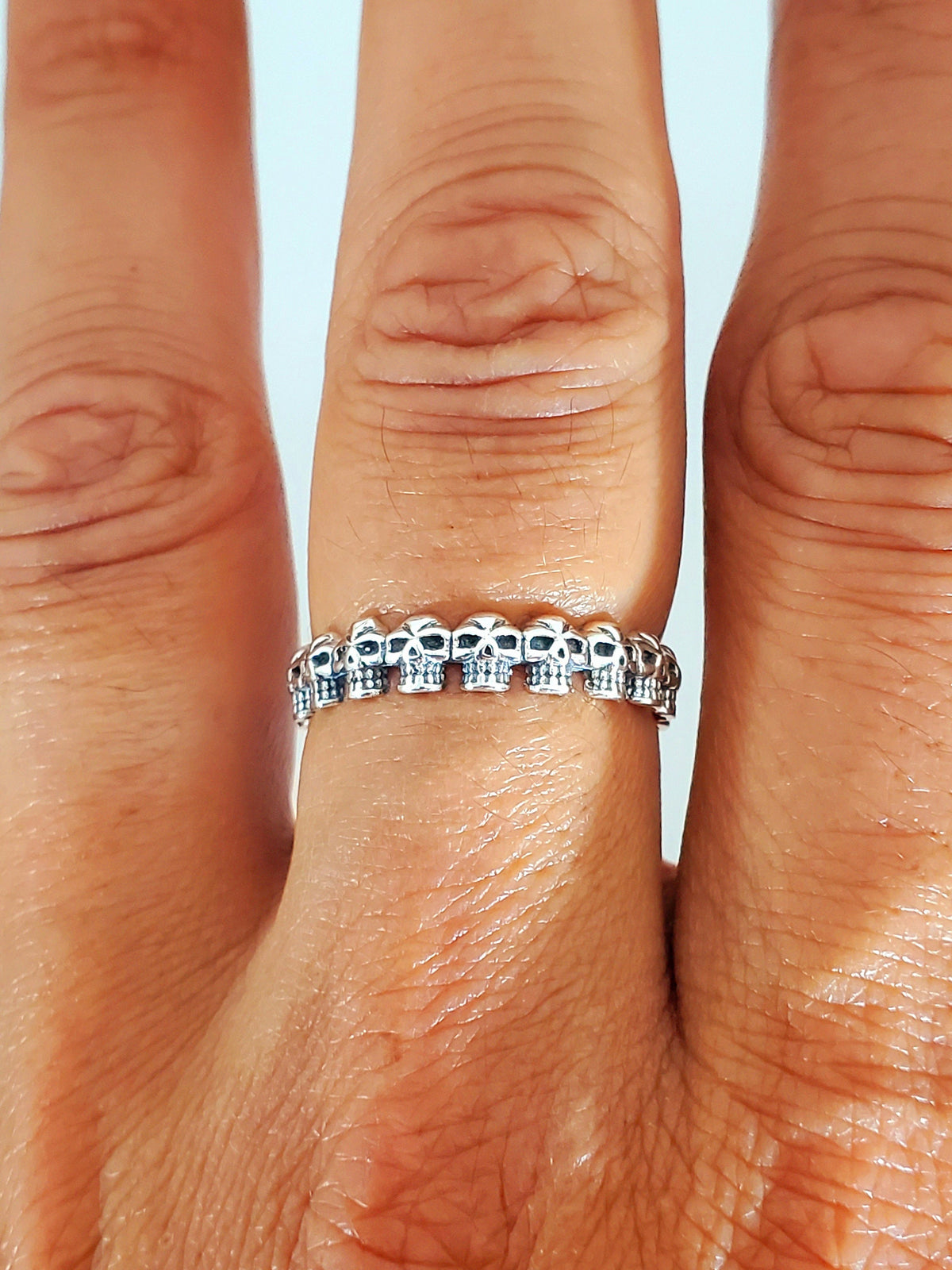 Thin Skull Men's Ring – 925 Sterling Silver