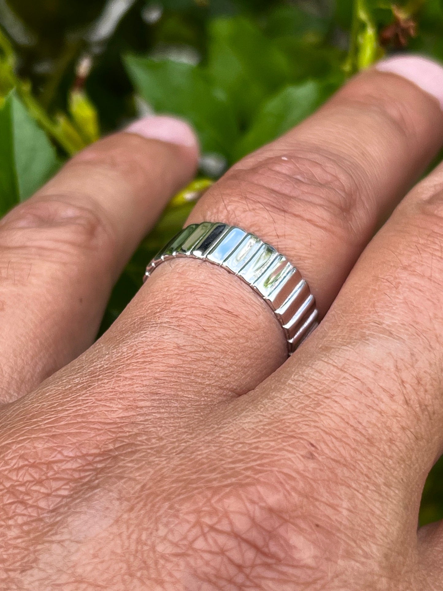 Striped Twist Men's Sterling Silver Ring