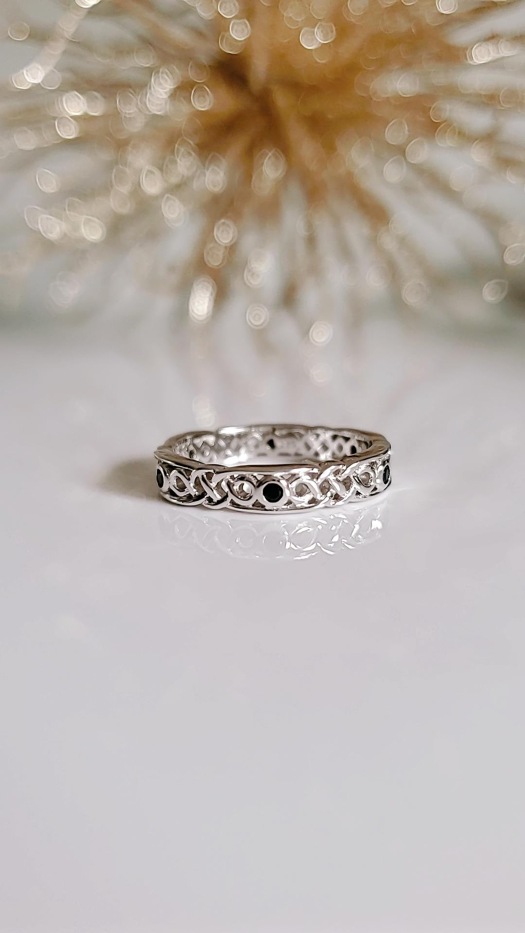 Celtic Braided Thumb Onyx Ring – 925 Sterling Silver