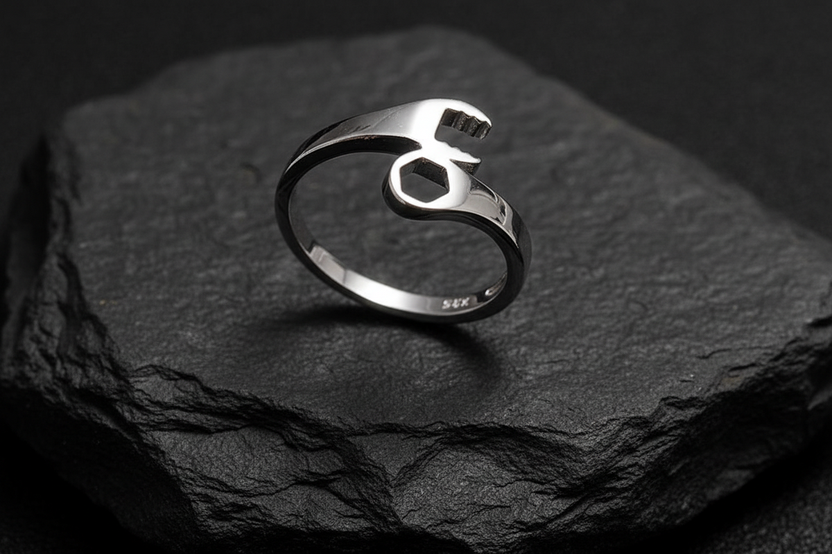 Wrench Women's Ring – Sterling Silver with High Polish Finish