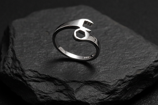 Wrench Ring, Sterling Silver Men & Women's Ring, Masculine Silver Band, High Polished non tarnish ring, Gift for him, Mechanic, Tools