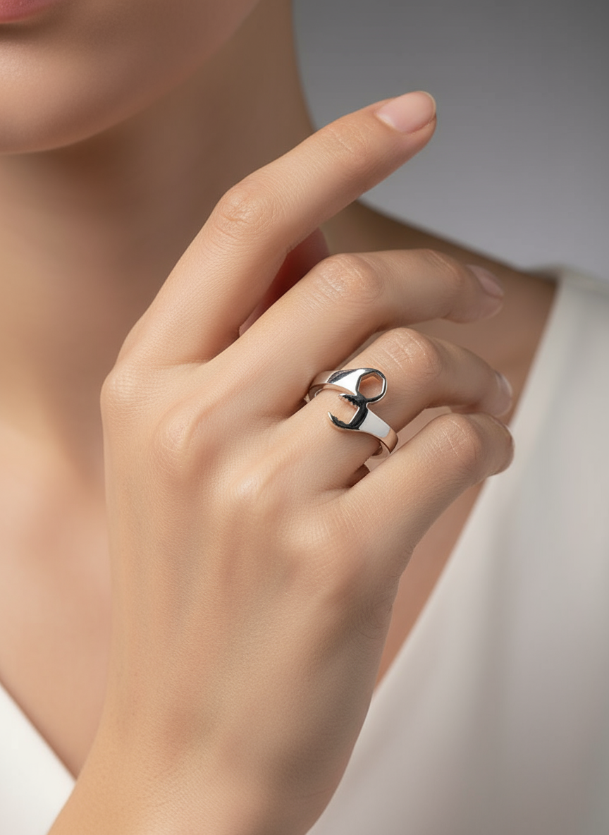 Wrench Ring, Sterling Silver Men & Women's Ring, Masculine Silver Band, High Polished non tarnish ring, Gift for him, Mechanic, Tools