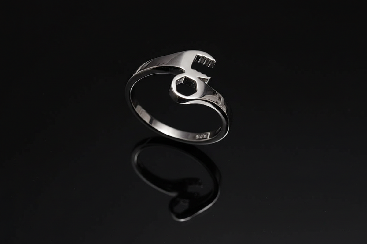 Wrench Women's Ring – Sterling Silver with High Polish Finish