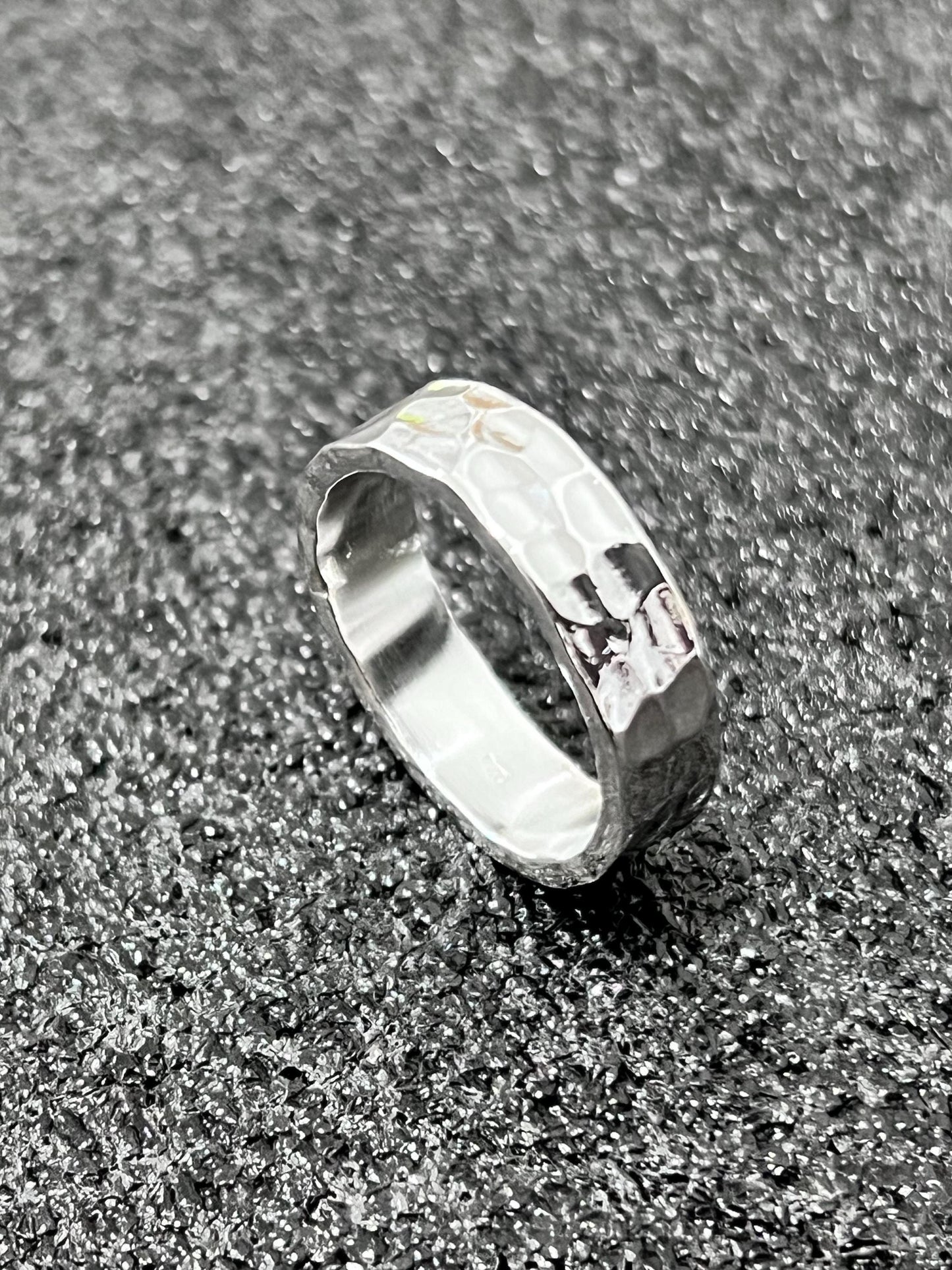 Hammer Band Sterling Silver Men's Ring