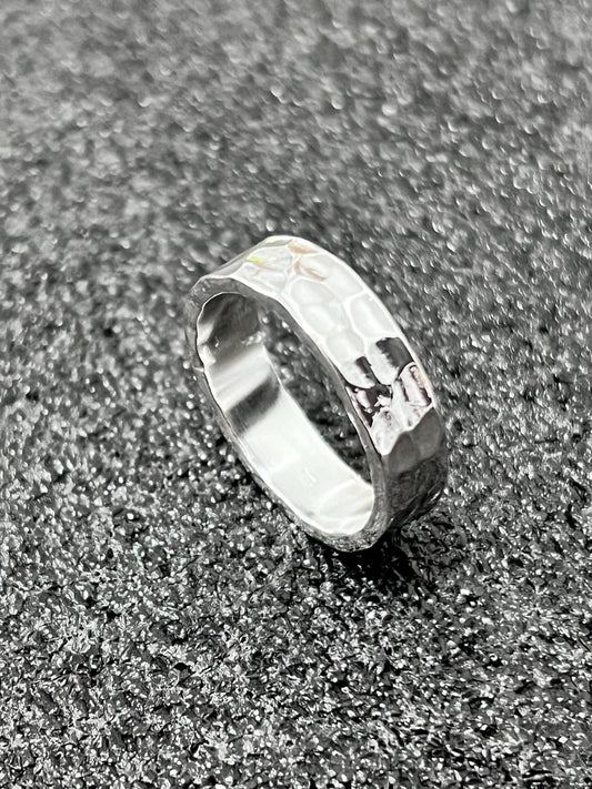 Hammer Band Sterling Silver Men's Ring