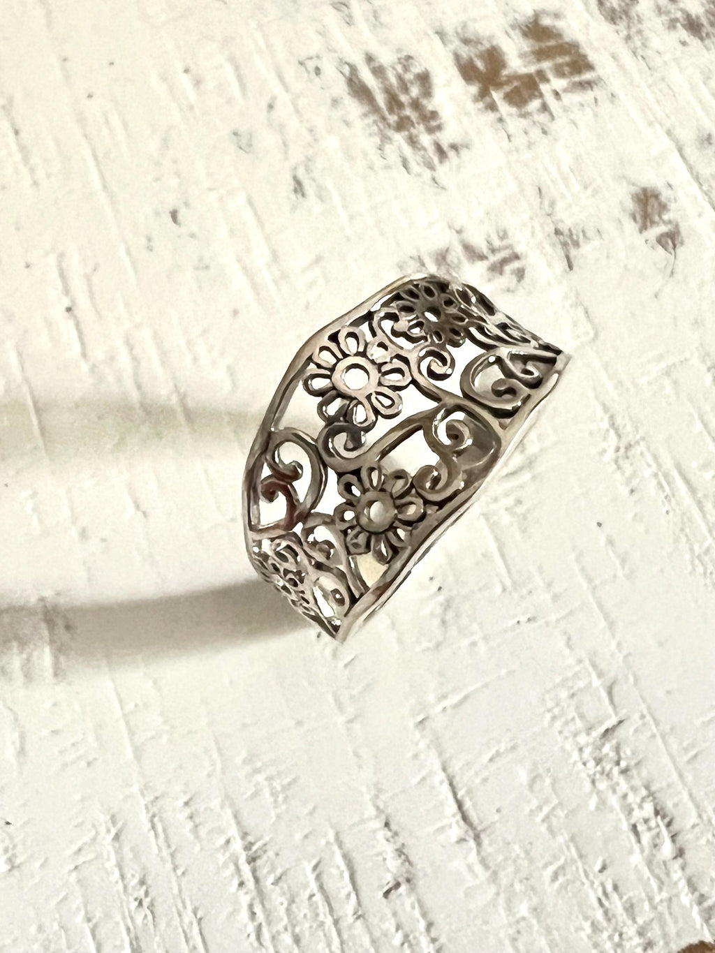 Daisy Vine Ring – Sterling Silver