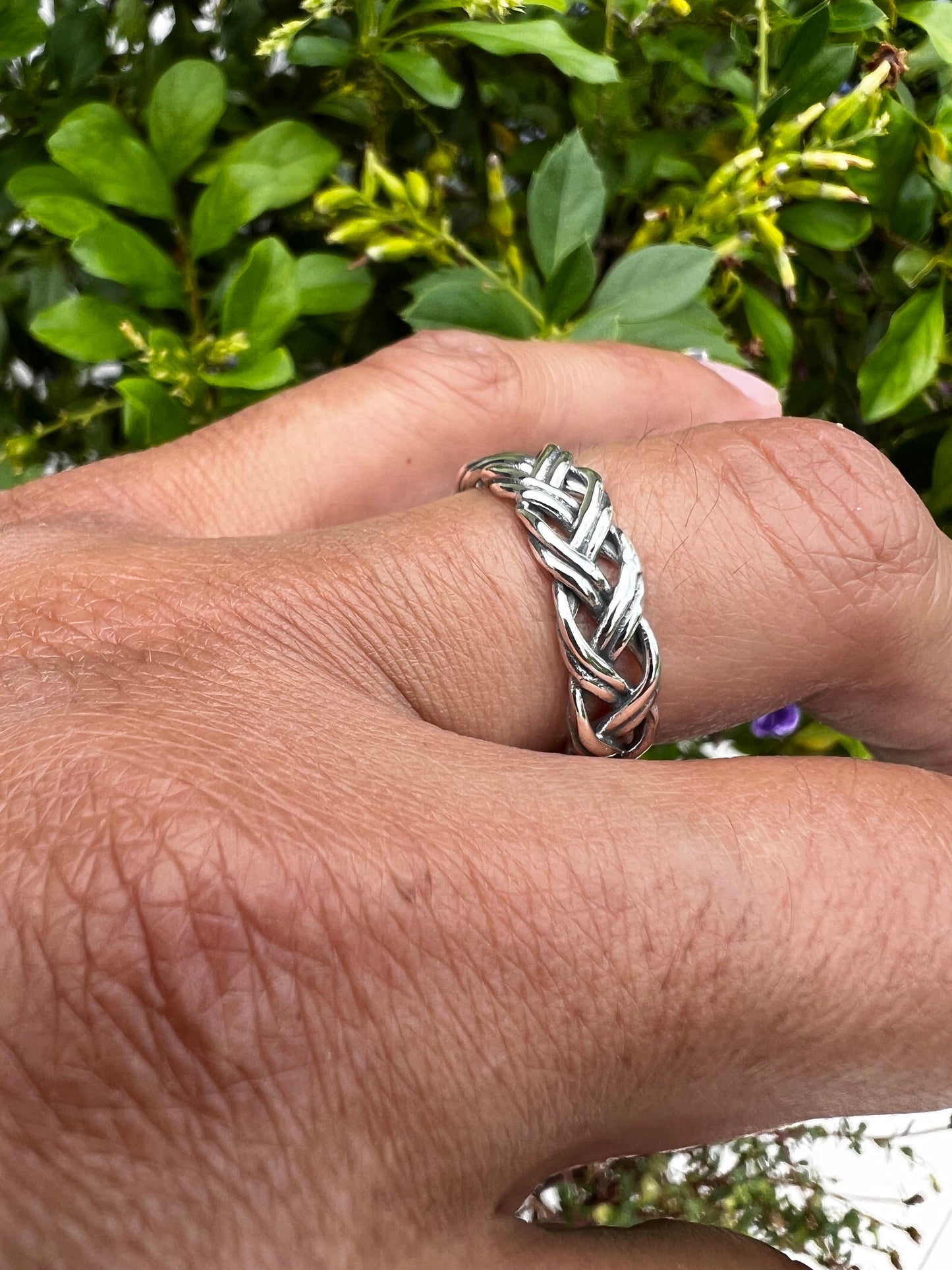 Love Intertwined Braided Sterling Silver Men's Ring