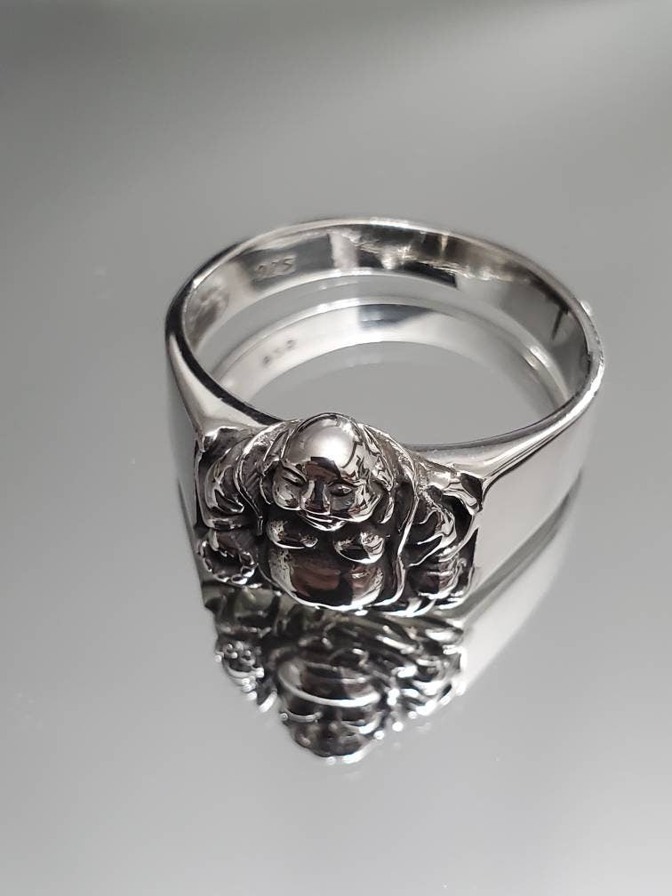 Sterling Silver 925 Buddha Ring