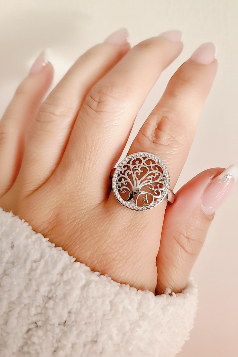 Around the World Tree of Life Ring Sterling Silver 925