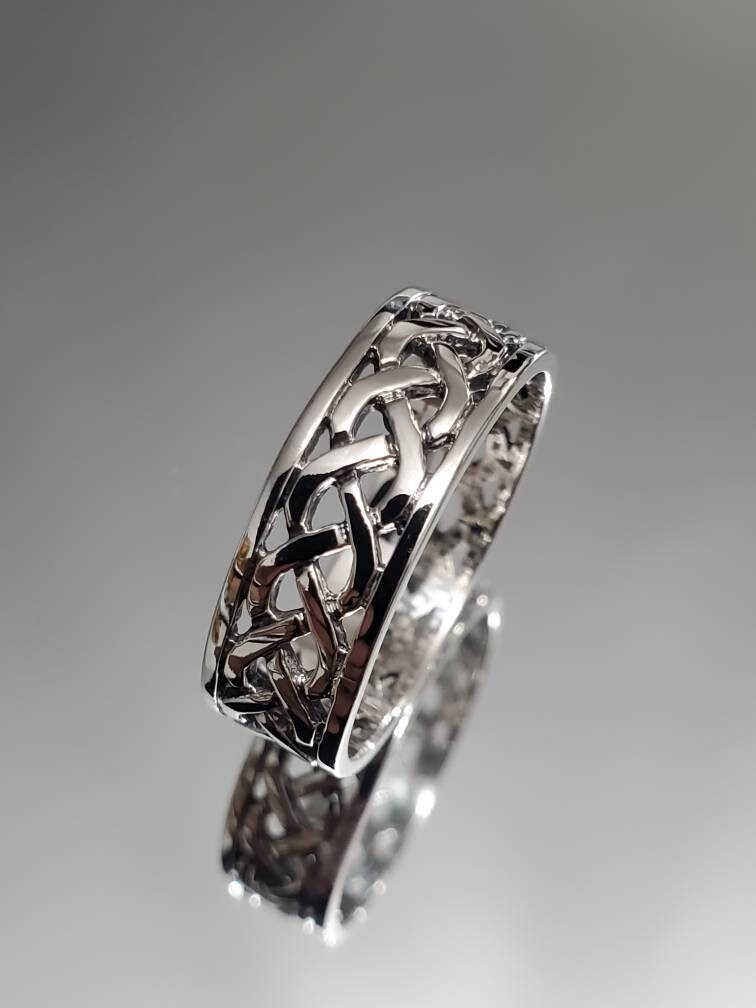 Celtic Woven Oxidized Unisex Wedding Ring – 925 Sterling Silver