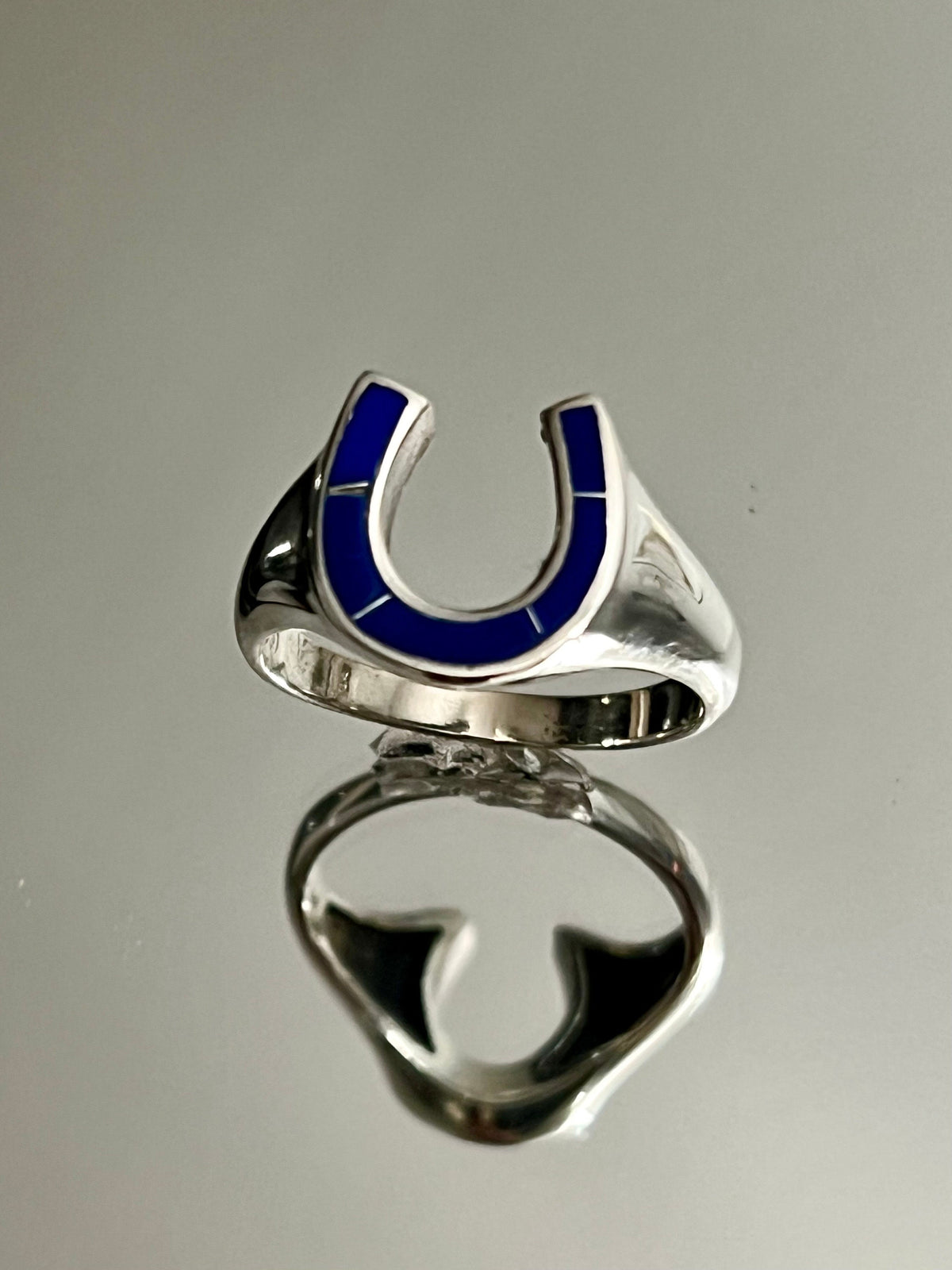 Horse Shoe Blue Rider Ring