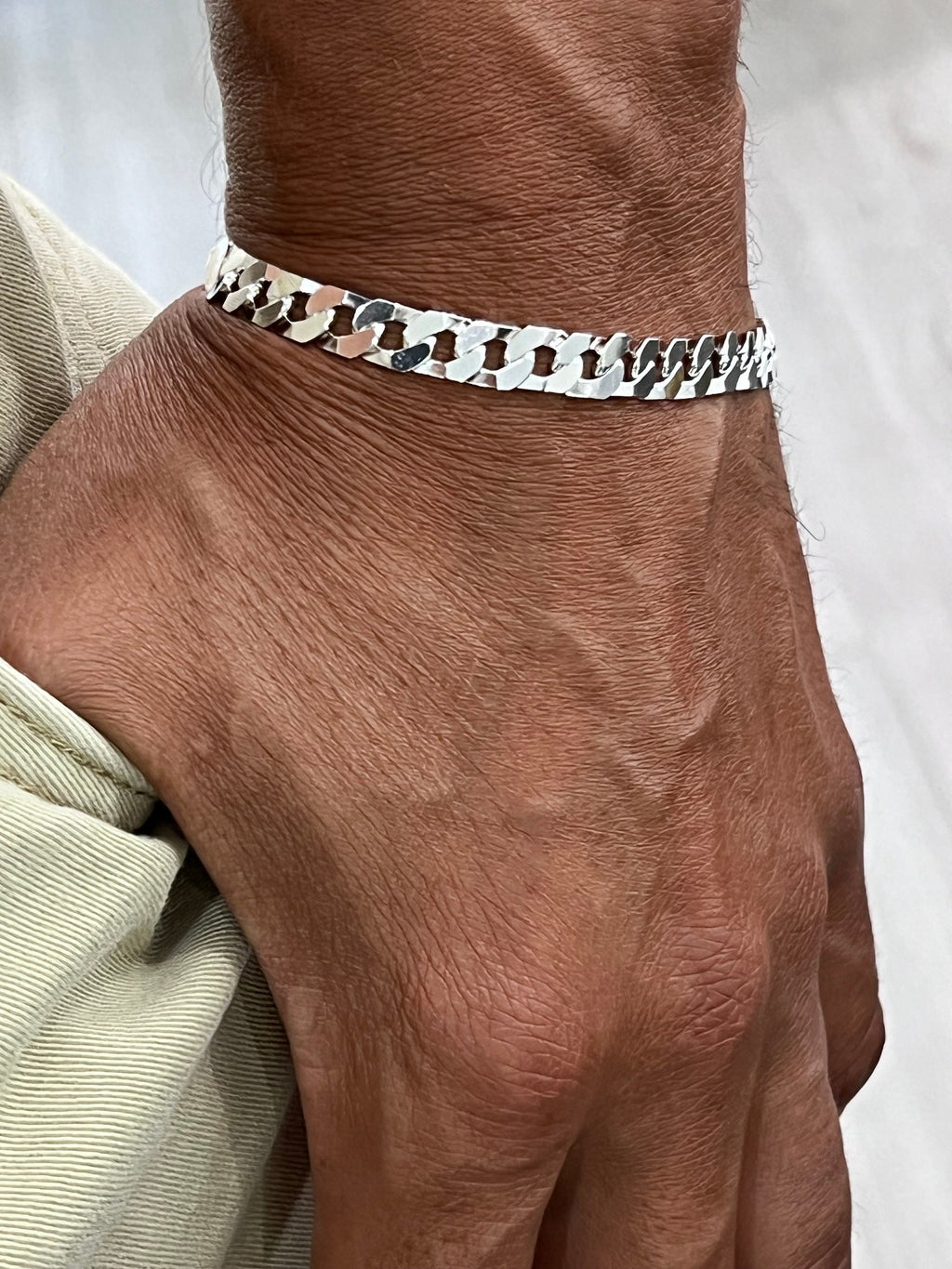 Square Link Unisex Bracelet – Sterling Silver