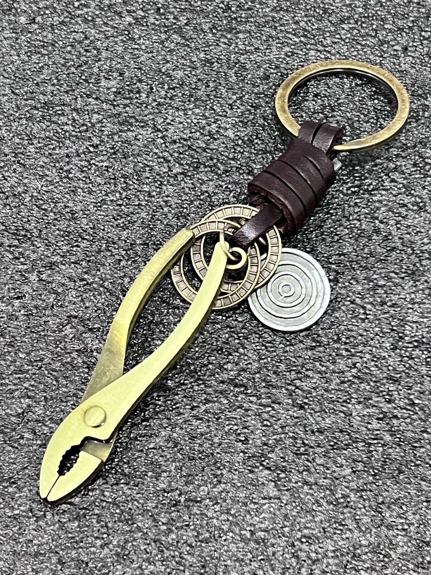 Stainless Steel Key Chain, Pliers & Leather Keychain, Tool Key Chain, Gift for him, Men, Multi Use Tool, Mechanic, Contractor