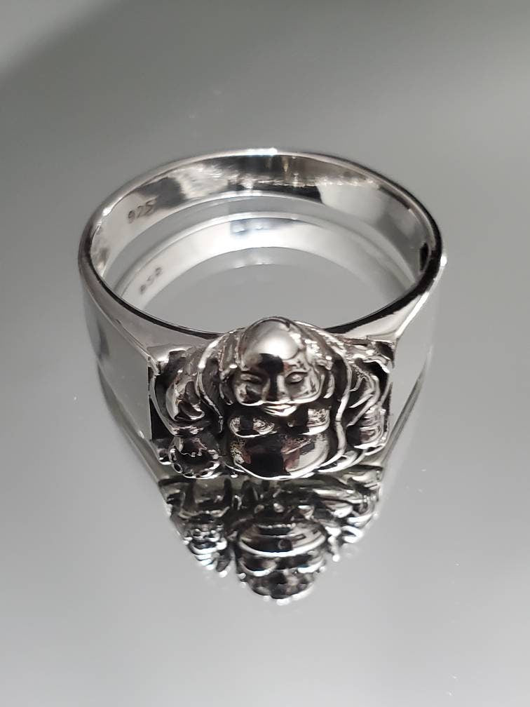 Sterling Silver 925 Buddha Ring