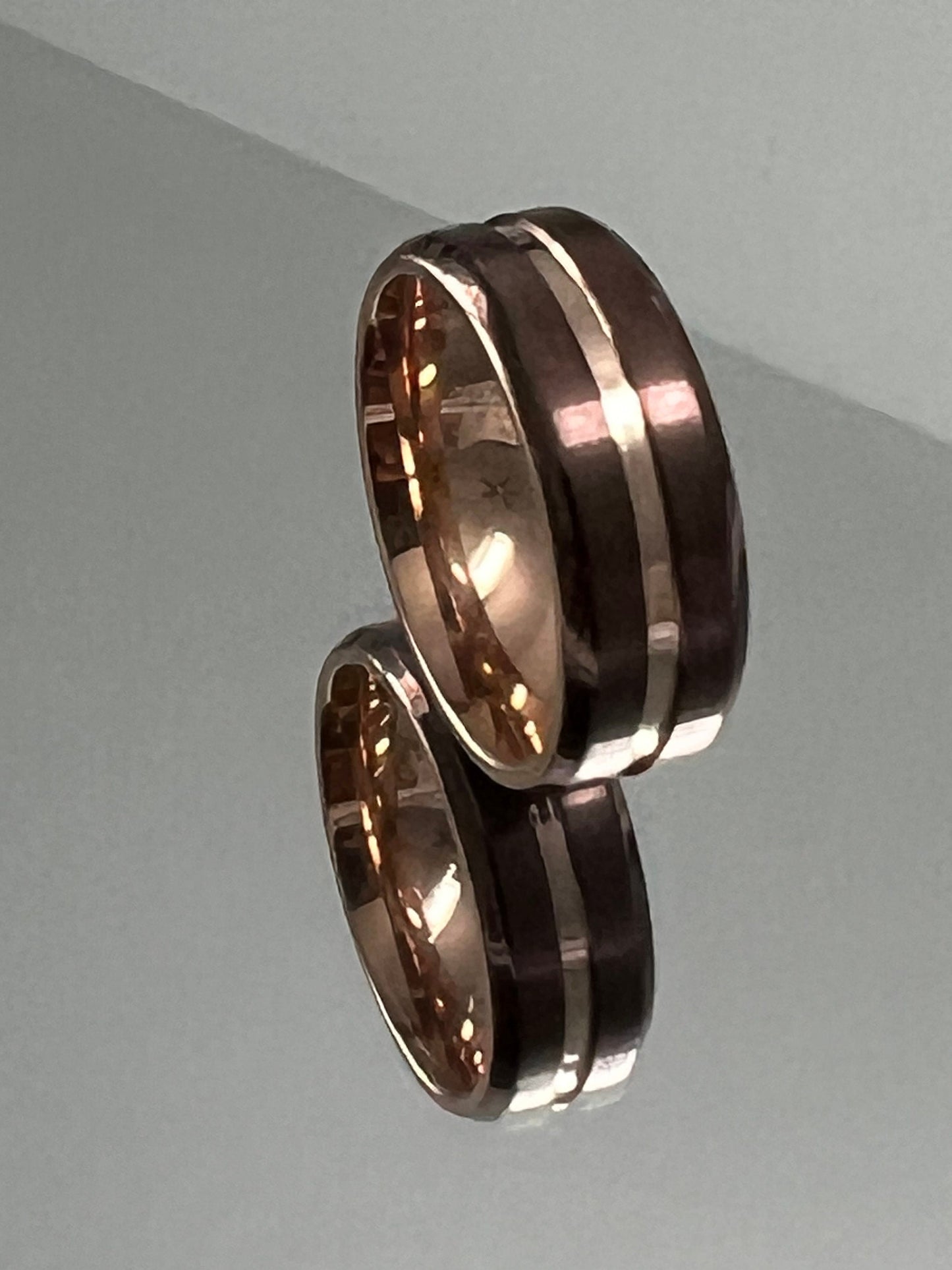 Rose Gold Titanium 8mm Men's Ring