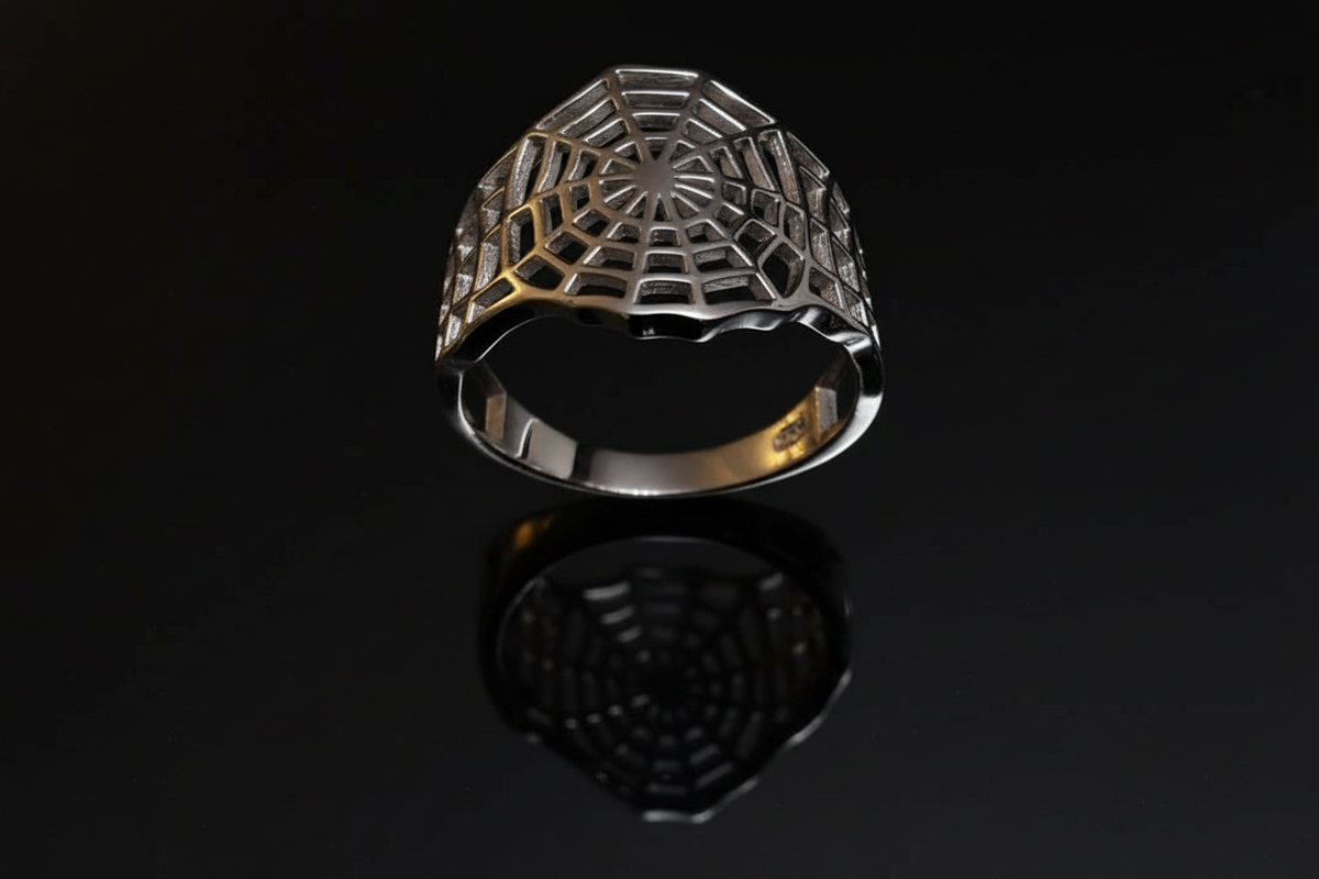 Web Men's Statement Ring – Sterling Silver