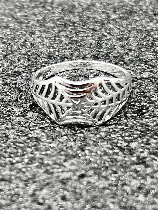 Spider Web Sterling Silver Ring