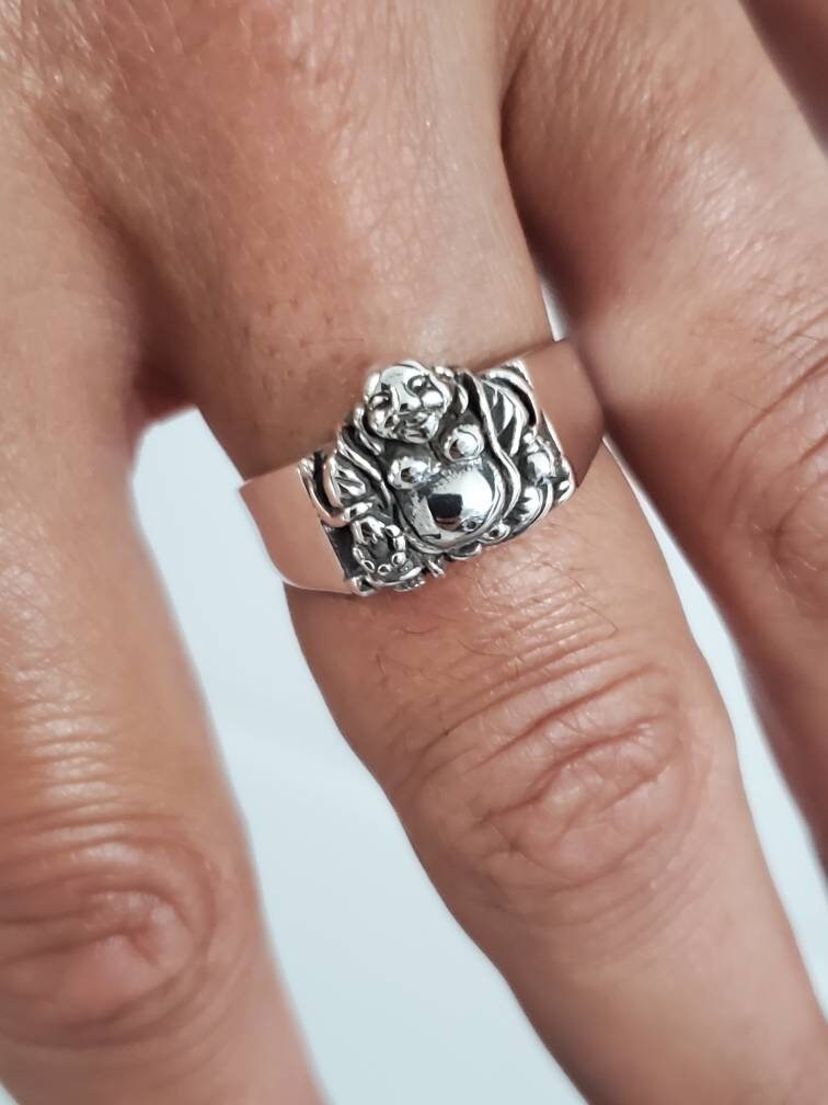 Sterling Silver 925 Buddha Ring