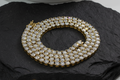 Moissanite Gold Plate Tennis Necklace on 925