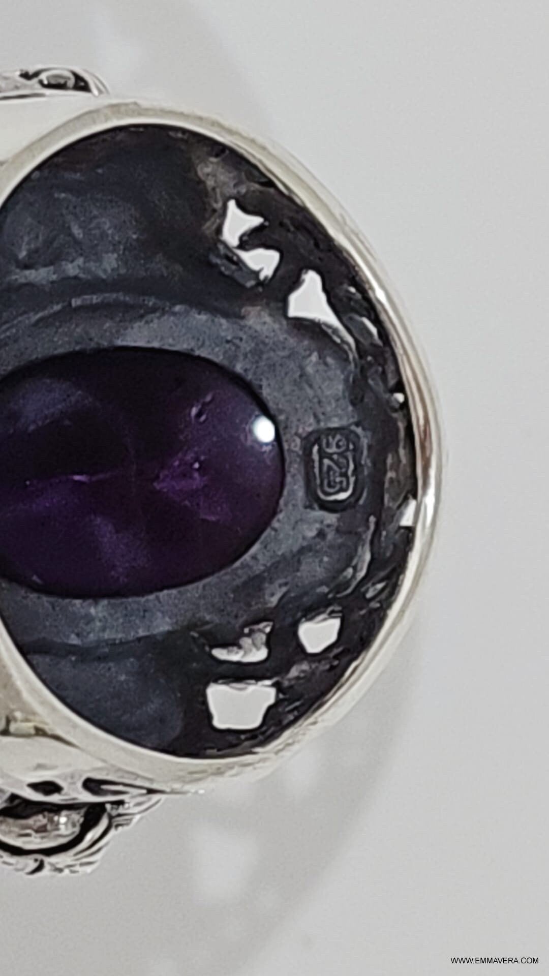 Tiger Amethyst Signet Ring