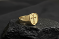 Gold Plated Cross Ring