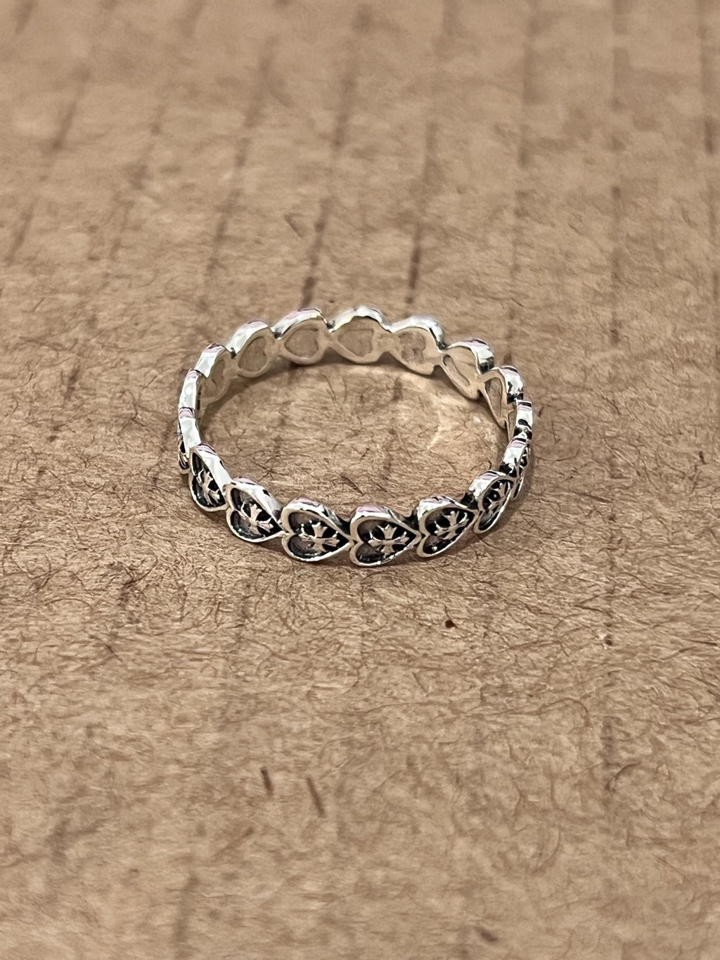 Oxidized Heart Cross Ring – Sterling Silver with Finish