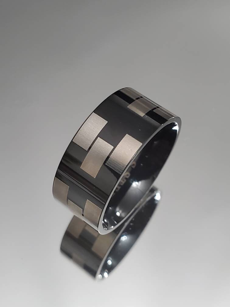 Black 3 Square Print Band