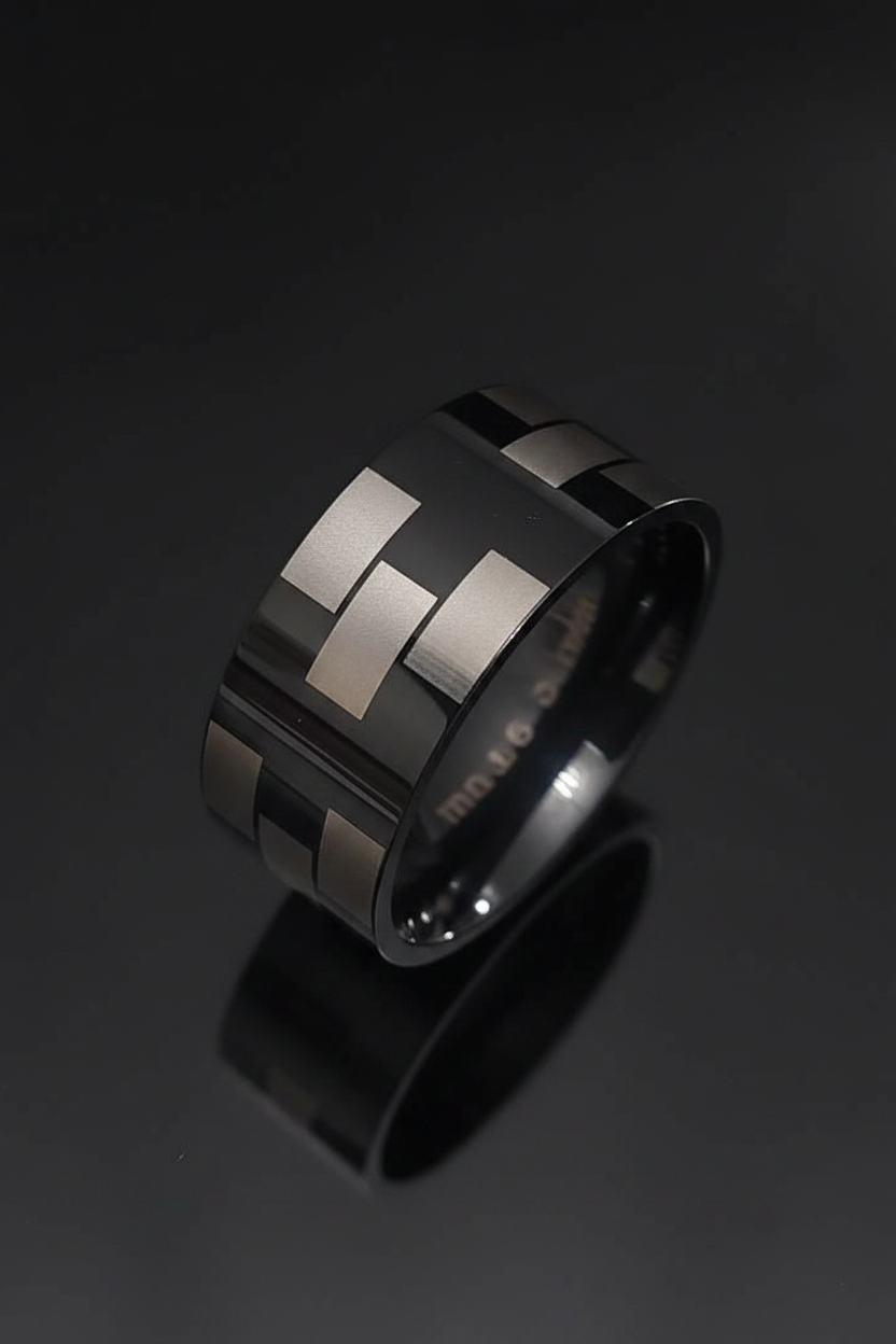 Black 3 Square Print Band