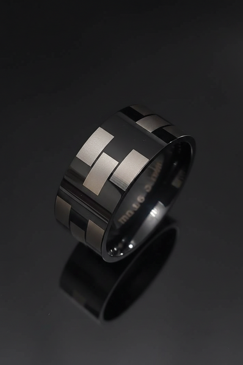 Black 3 Square Print Band