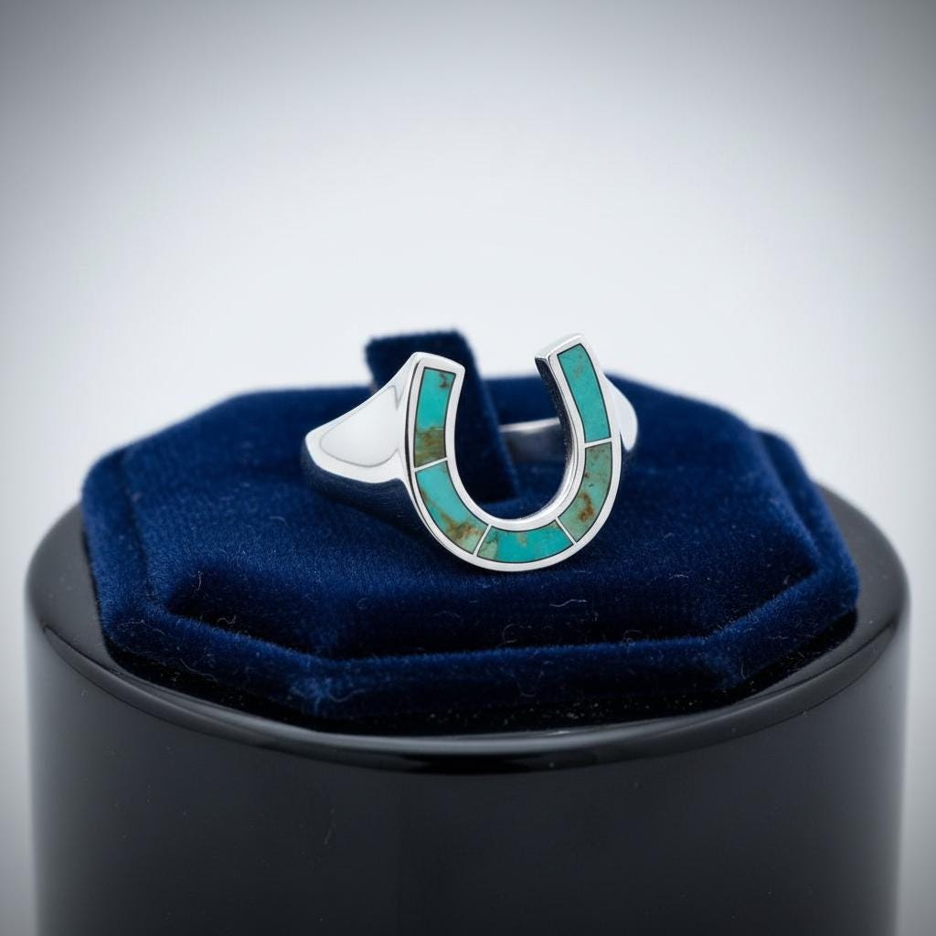 Horseshoe Turquoise Ring – Sterling Silver