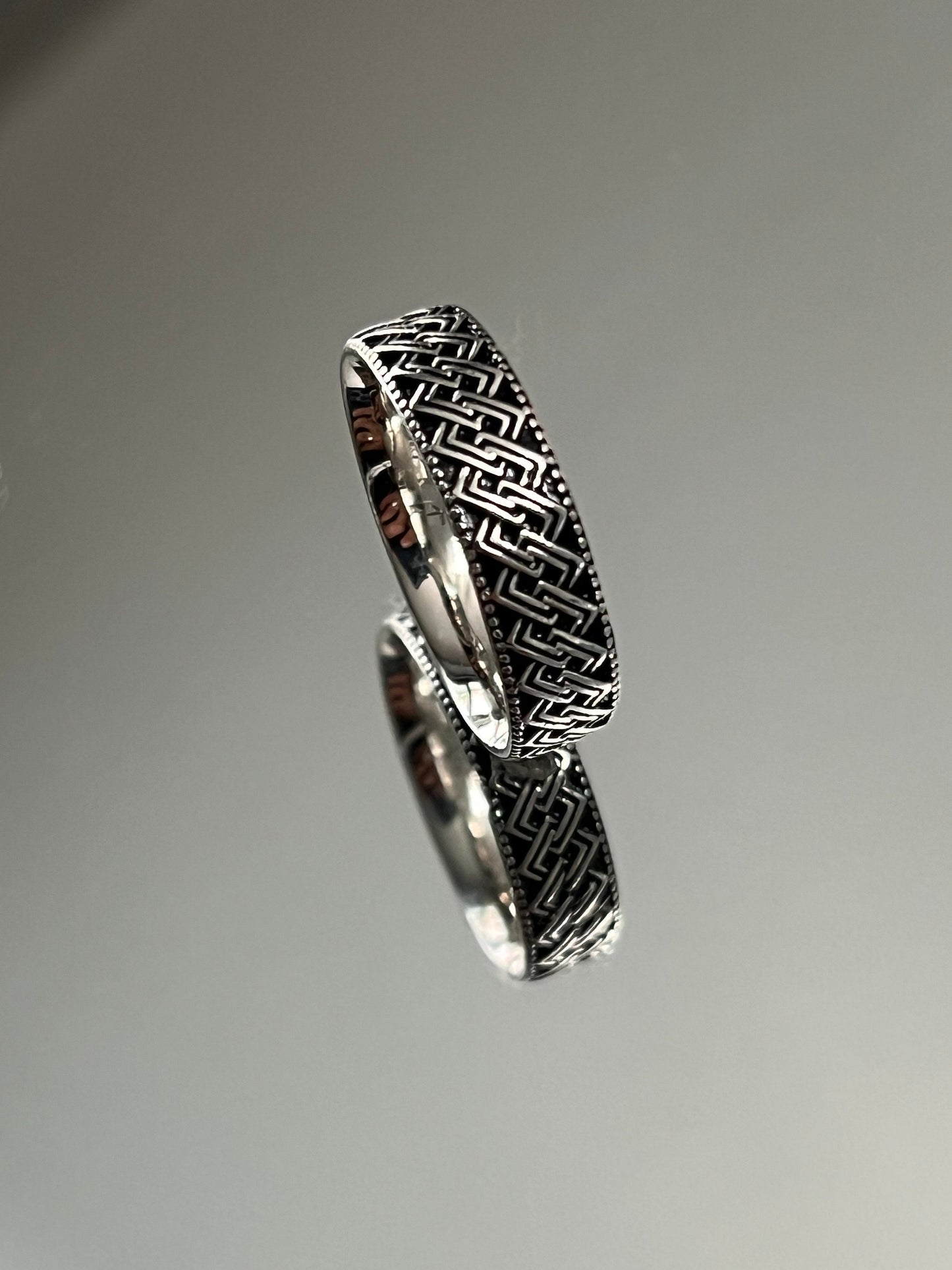 Diamond Pattern Sterling Silver Rings