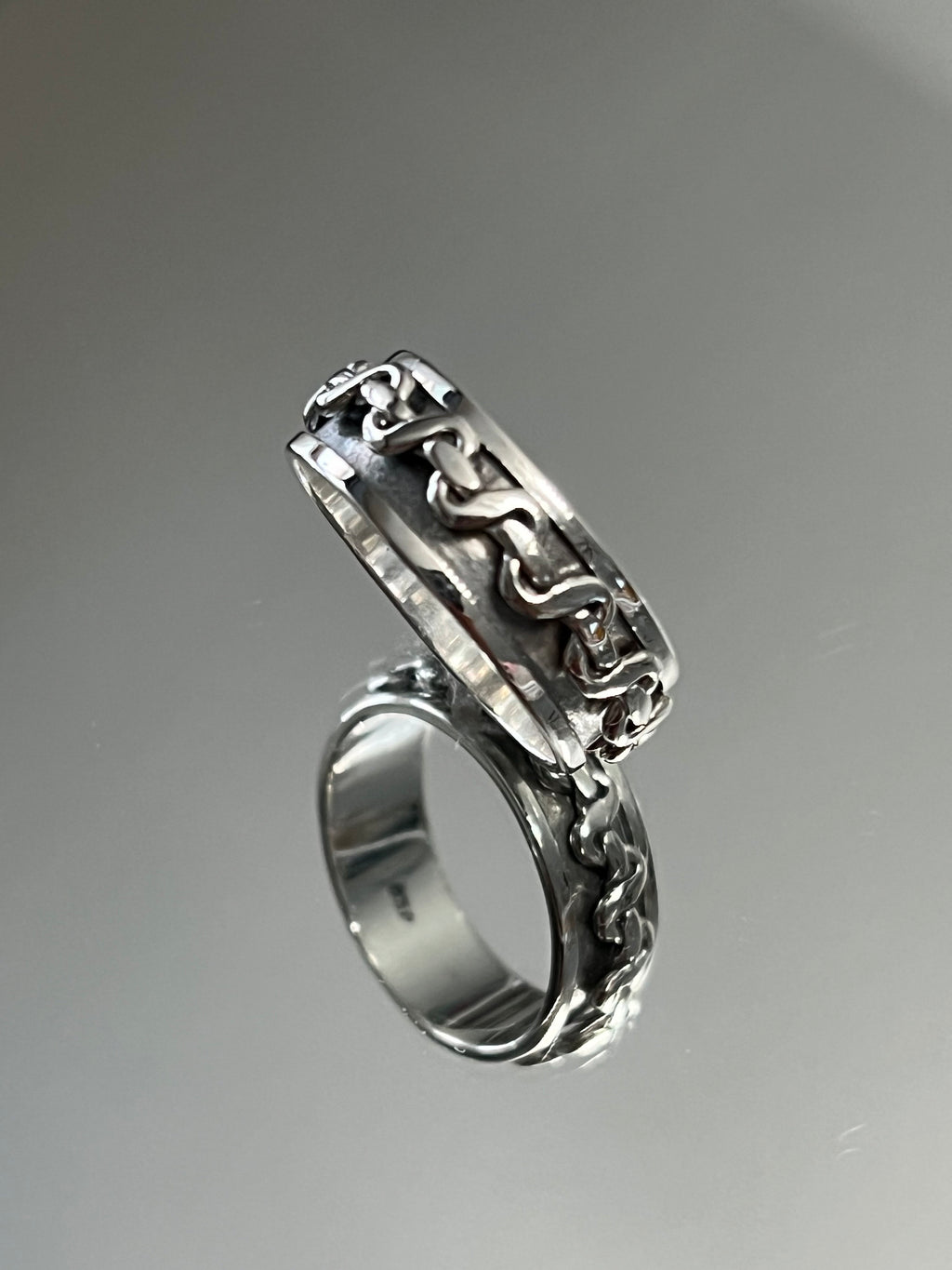 Fidget Spinner Silver Ring Band
