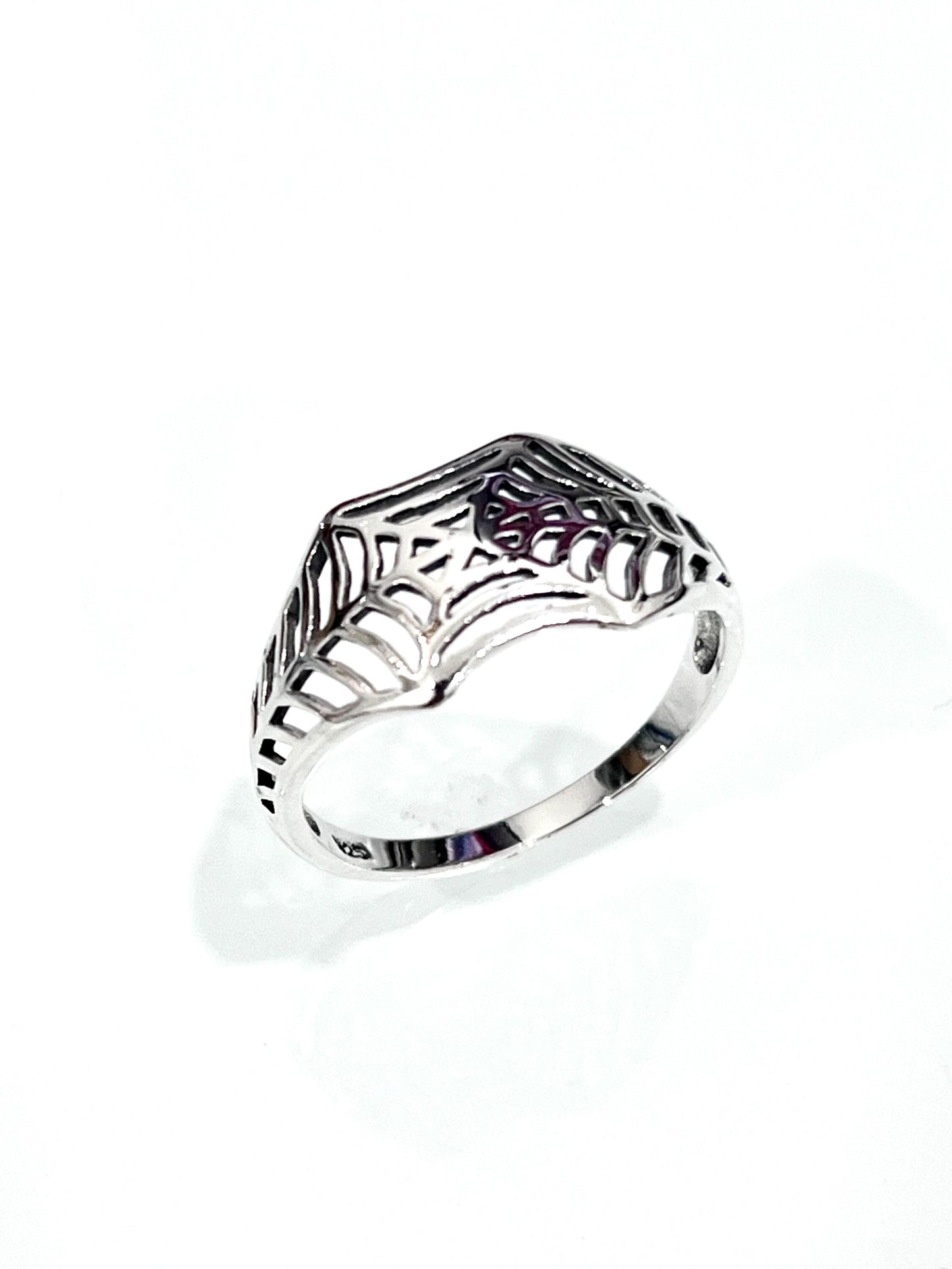 Spider Web Sterling Silver Ring