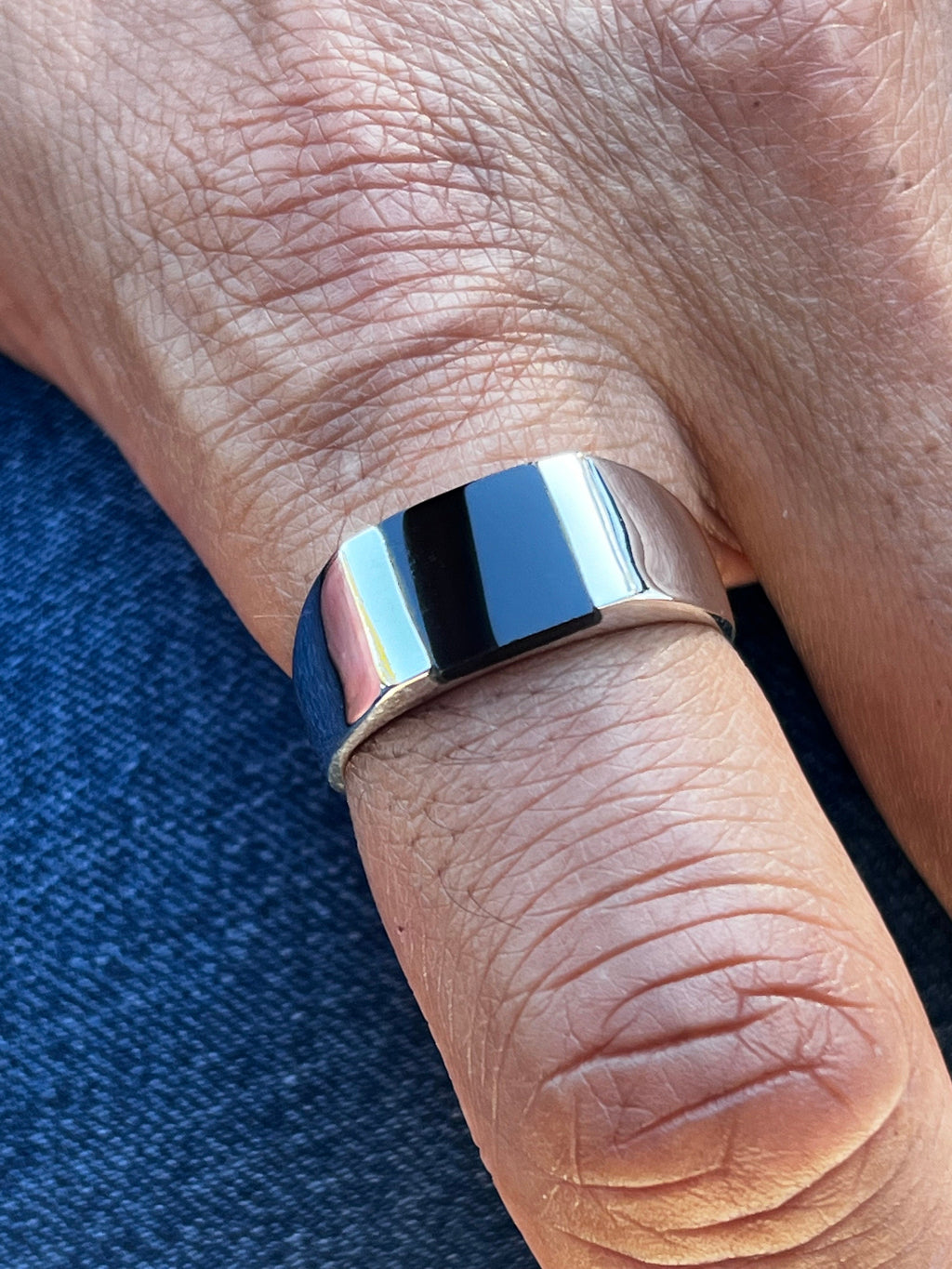 Square Onyx Sterling Silver Unisex Ring