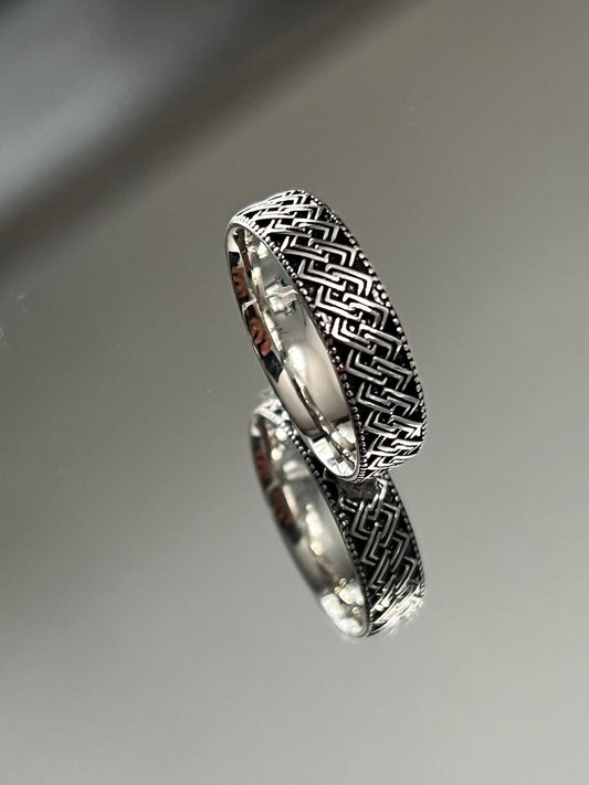 Diamond Pattern Sterling Silver Rings