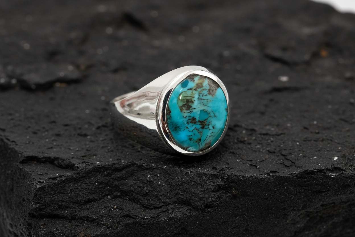 Turquoise Signet Ring 12mm