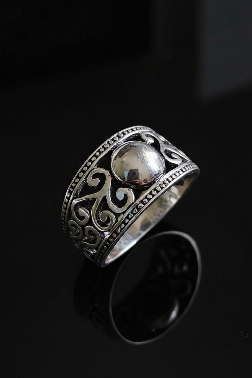Bali Dome Statement Ring – Sterling Silver