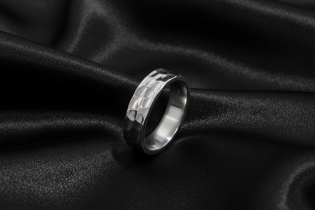 Hammer Band Sterling Silver Men's Ring