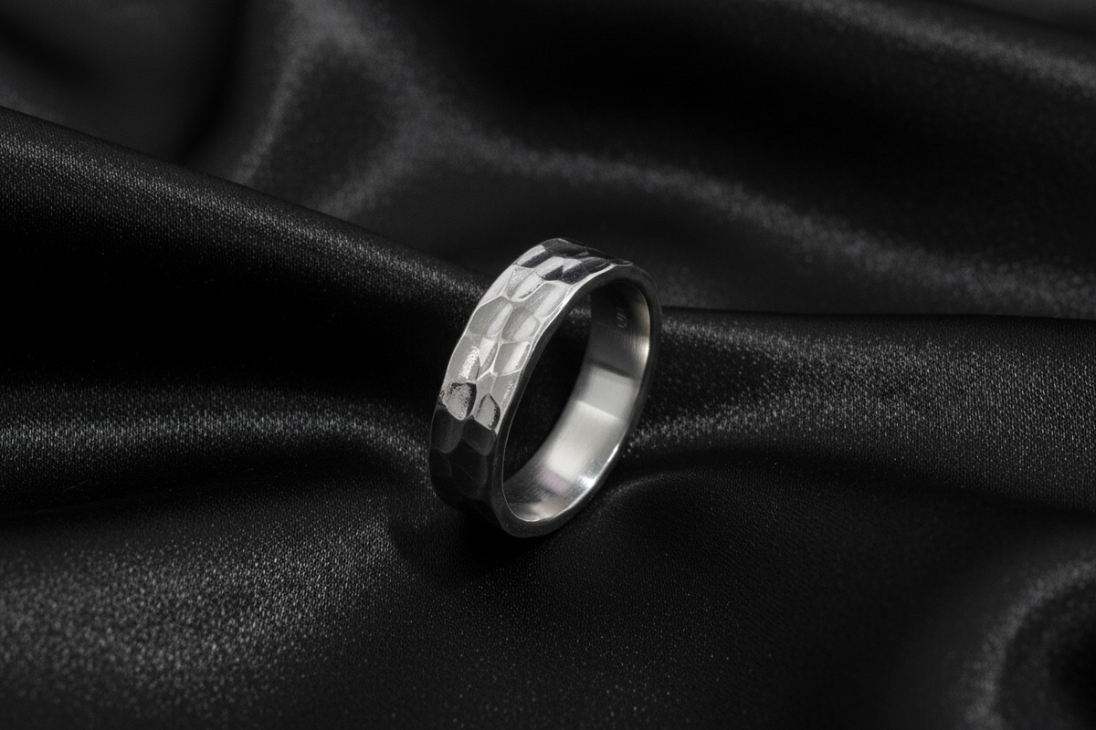 Hammer Band Sterling Silver Men's Ring